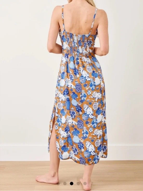 Printfresh chic to sleep nightgown in tobacco fancy cat print - Picture 3 of 9